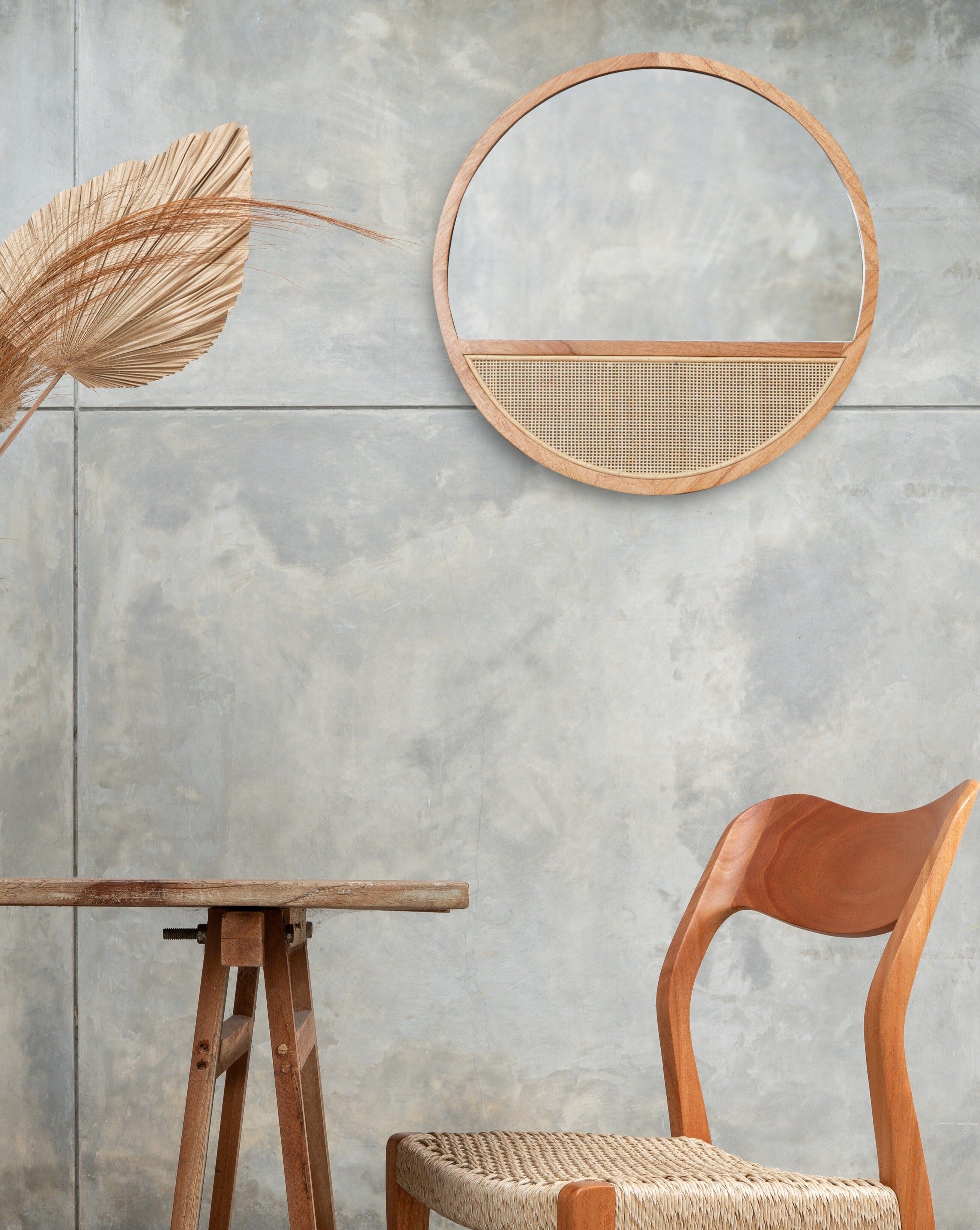 Bobbi Wall Mirror - Rattan Decor - Larkwood Furniture