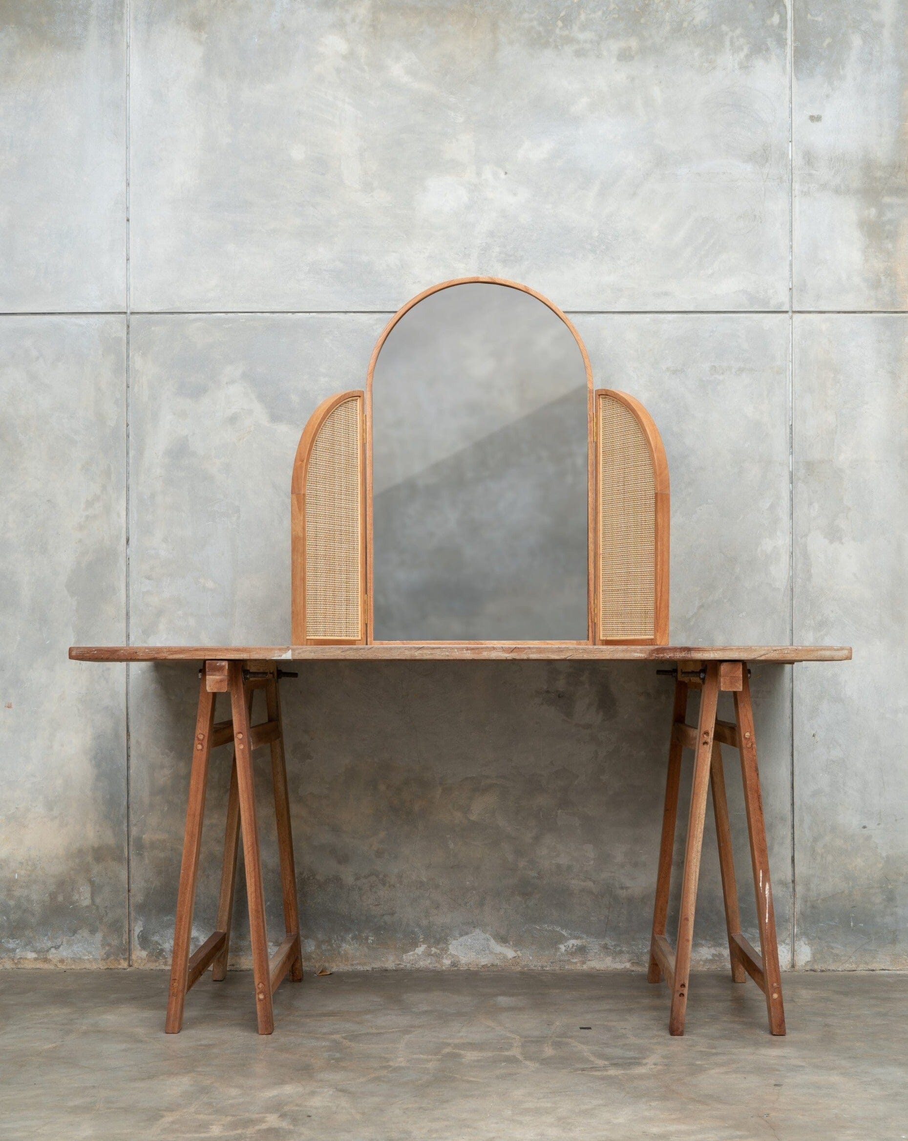 Bobette Dressing Table Mirror - Rattan Mirror- Larkwood Furniture