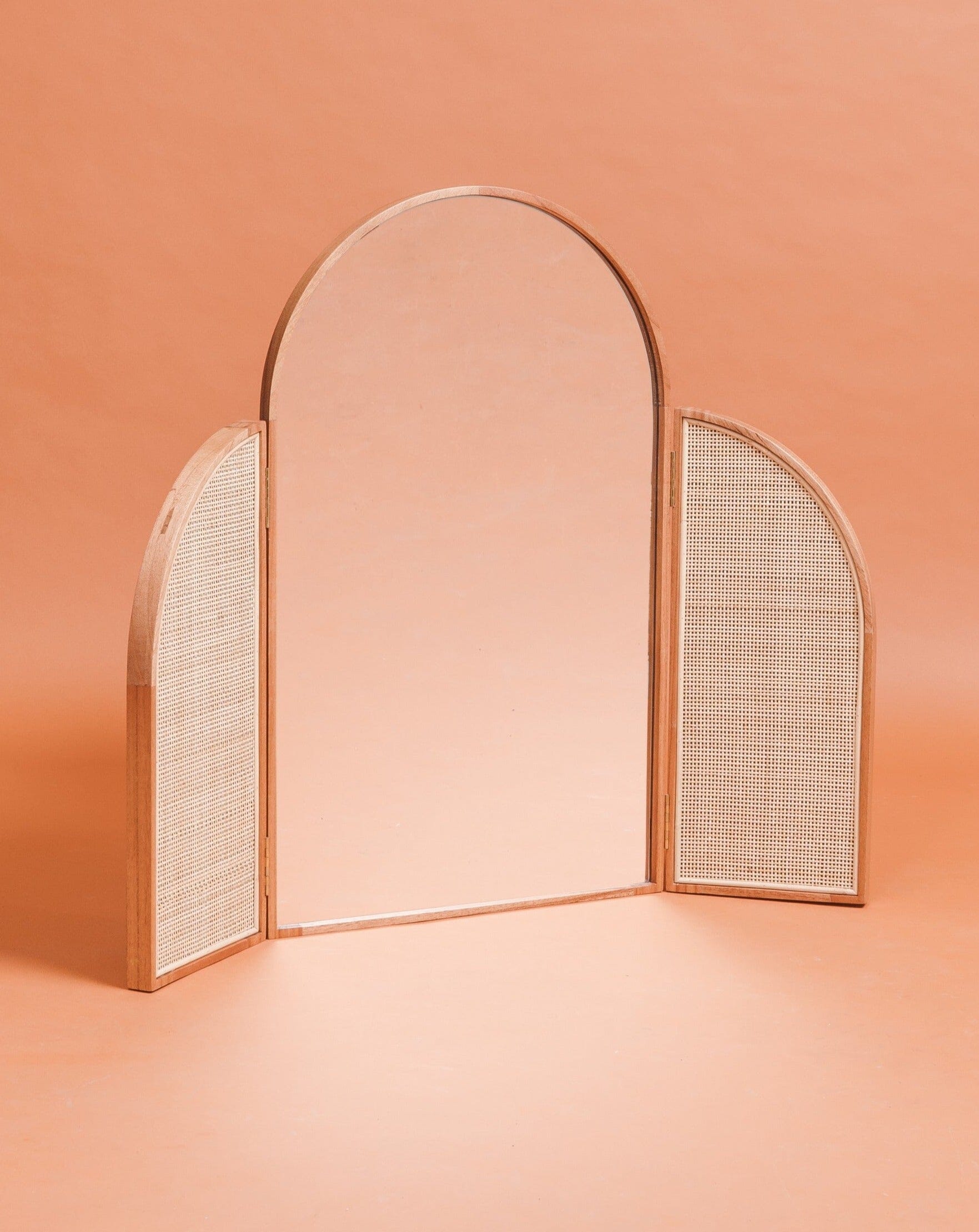 Bobette Dressing Table Mirror - Rattan Dressing Mirror - Larkwood Furniture