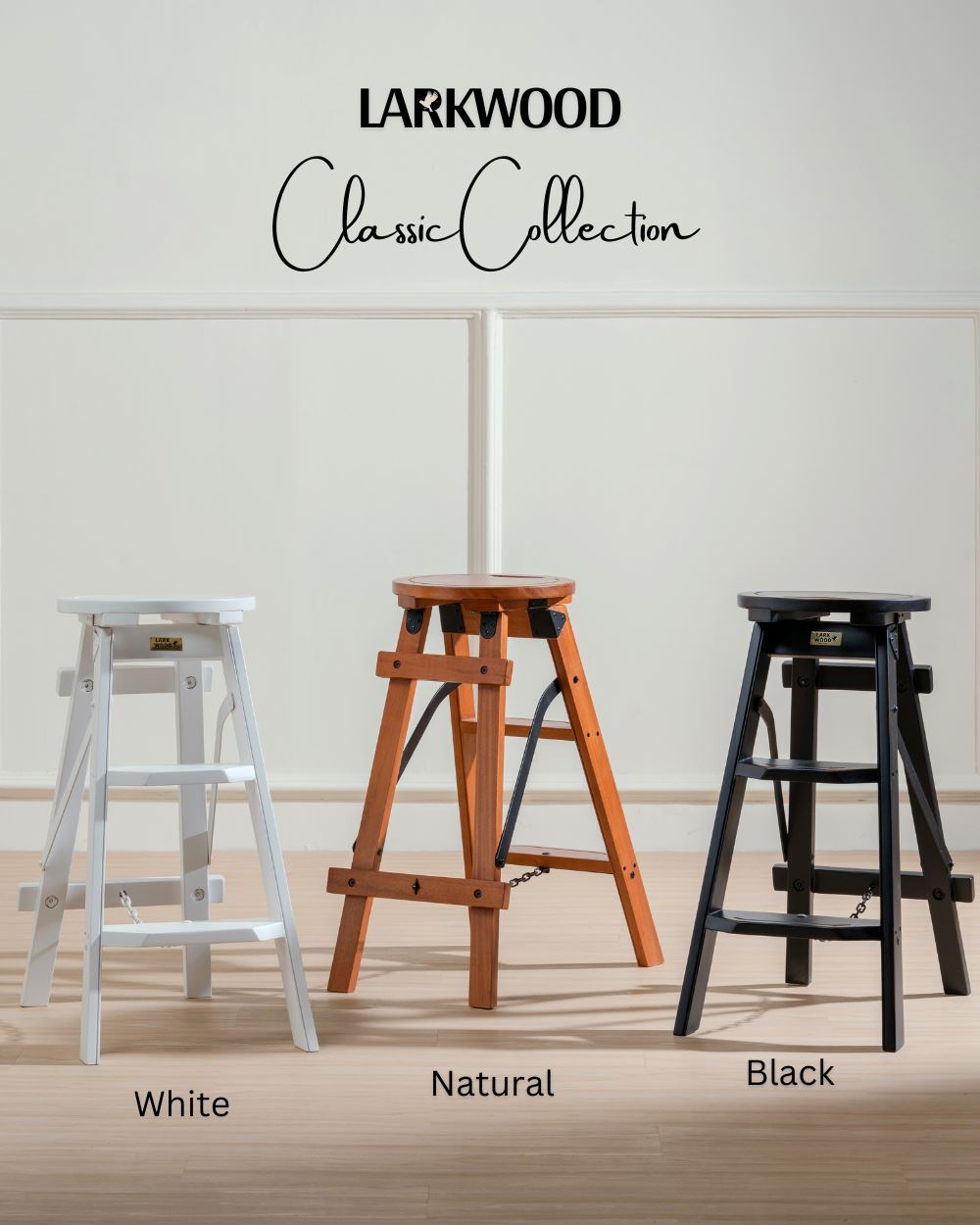 Bravo Step Ladder - Step Ladder - Teak and Mahogany - Larkwood Furniture