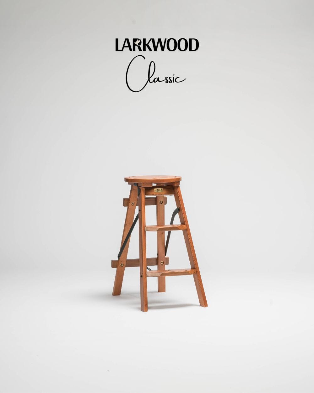 Bravo Step Ladder - Wooden Step Ladder - Mahogany and Teak Wood- Larkwood Furniture