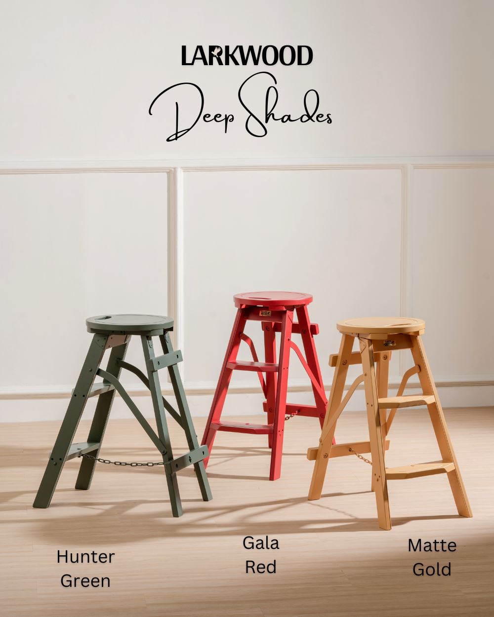 Bravo Step Ladder - Foldable Stool Teak - Larkwood Furniture