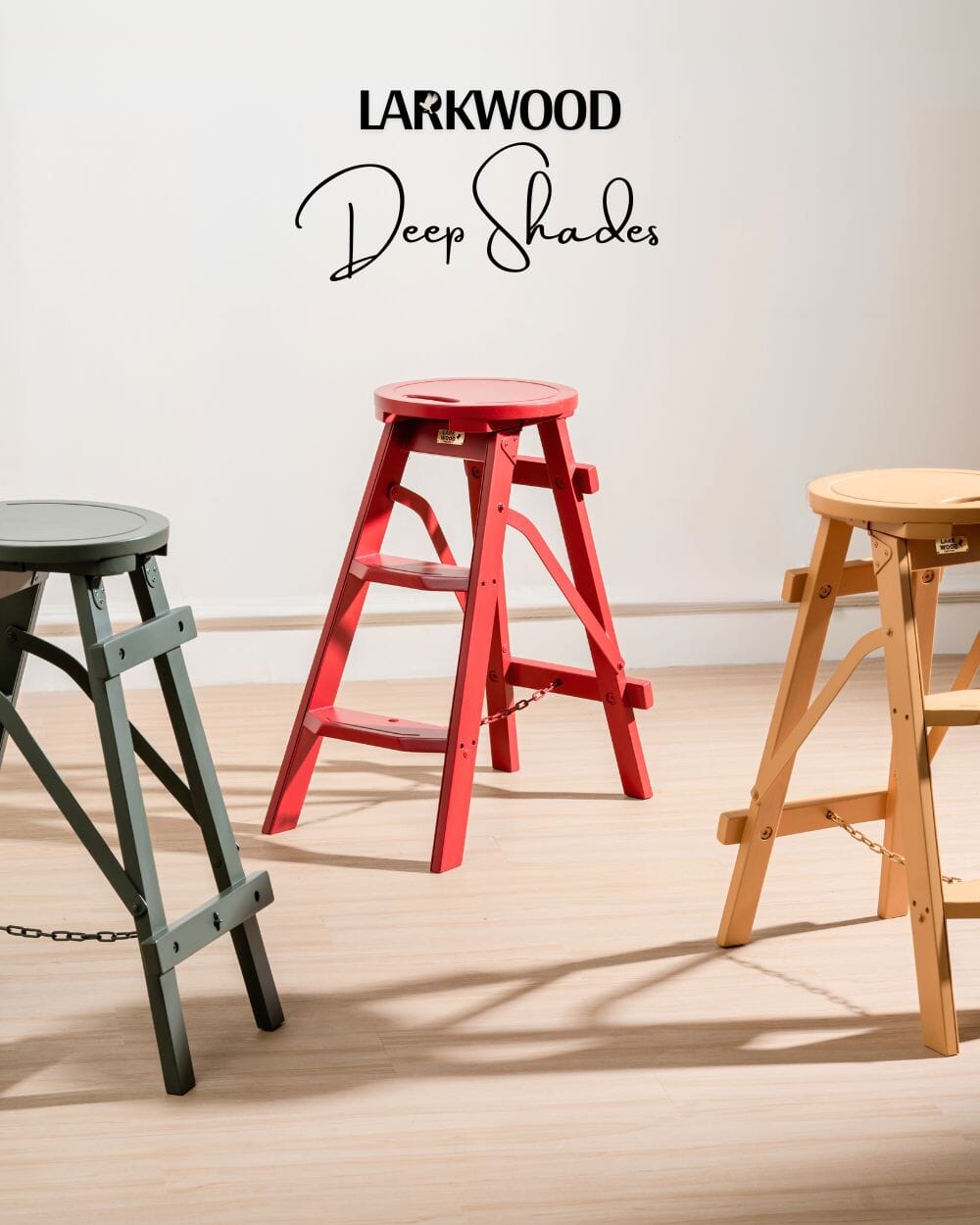 Bravo Step Ladder - Wooden Stool Foldable - Larkwood Furniture