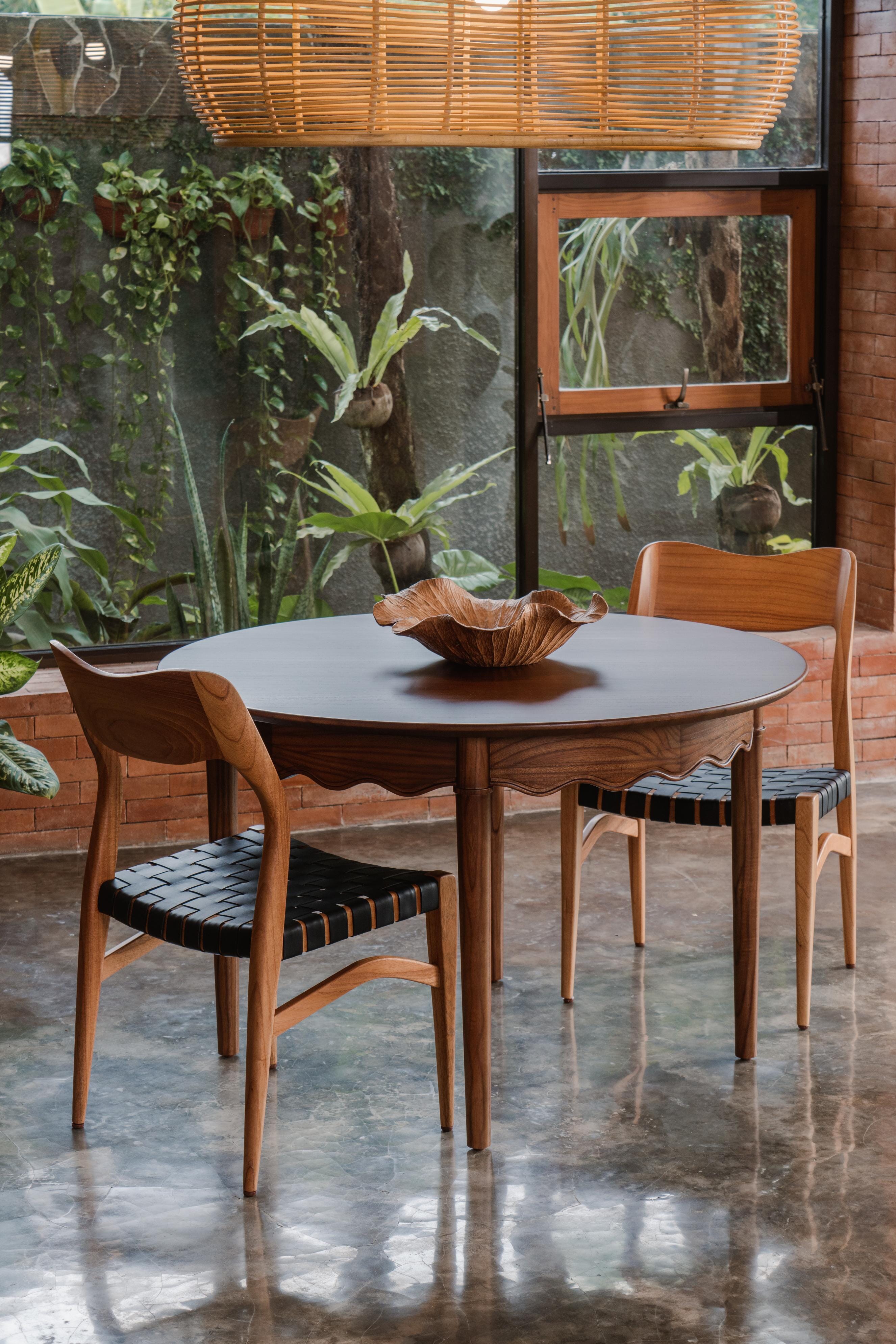 4 seater dining room table, dark solid mahogany wood