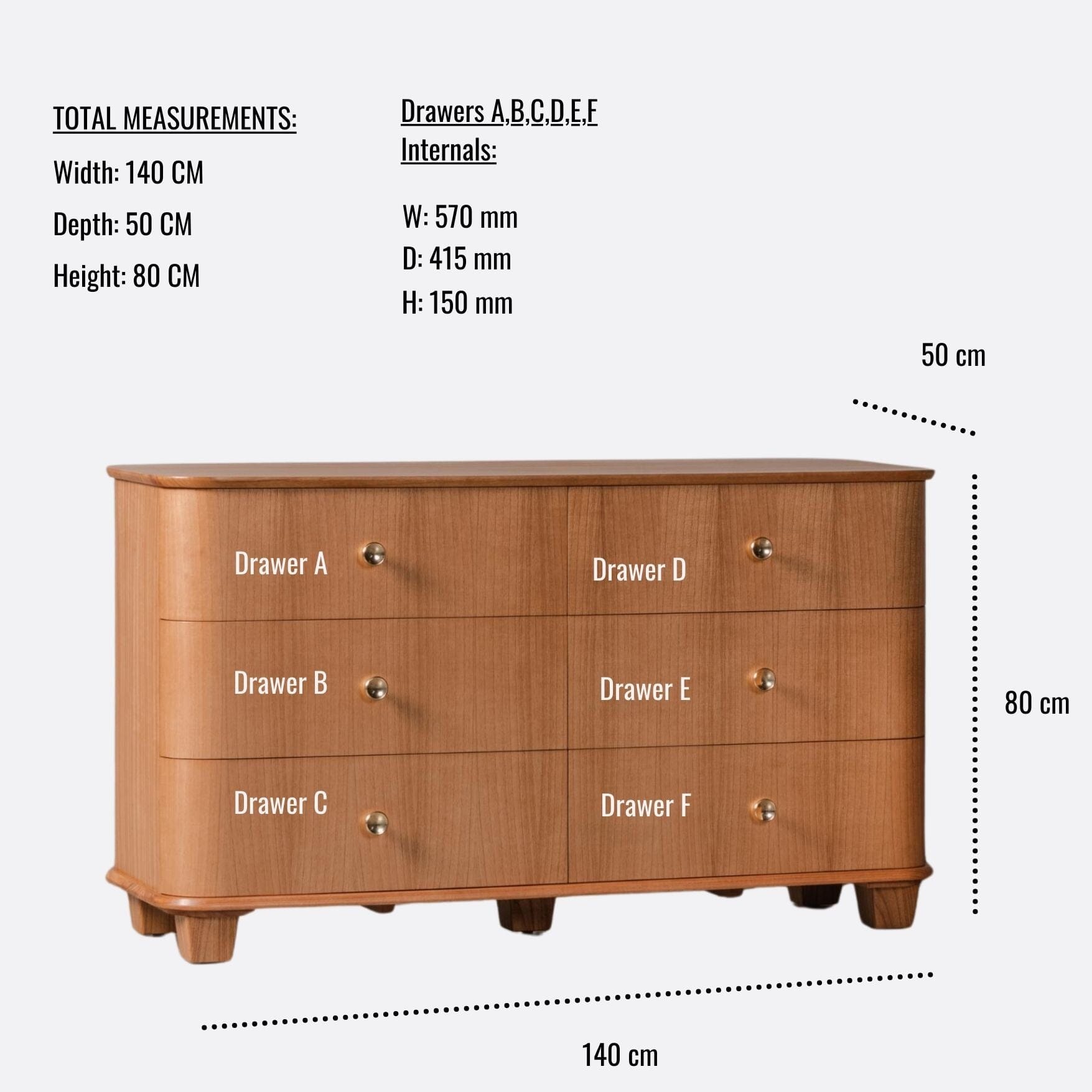 Carmellia Chest of 6 Drawers