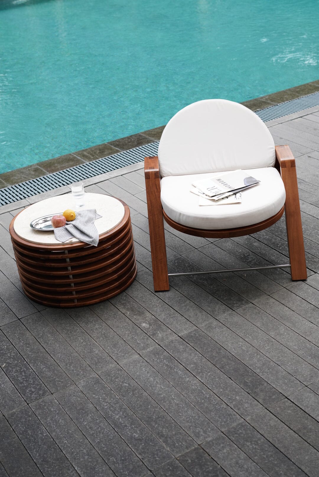Catania Marble Table - Solid Teak Table - Larkwood Furniture