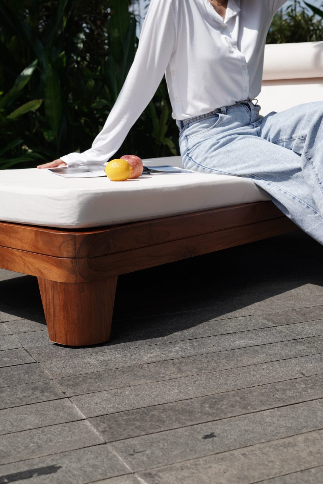 Catania Sun Lounge - wooden sun bed - Larkwood Furniture