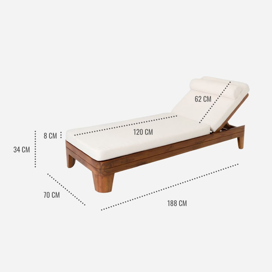 Catania Sun Lounge - sun lounger cushion - Larkwood Furniture