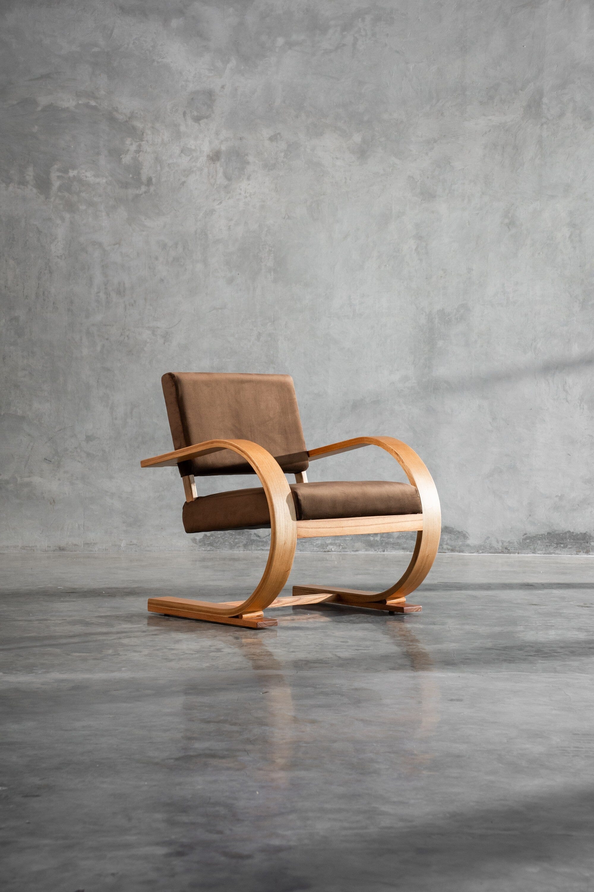french modernist armchair - velvet armchairs - larkwood furniture