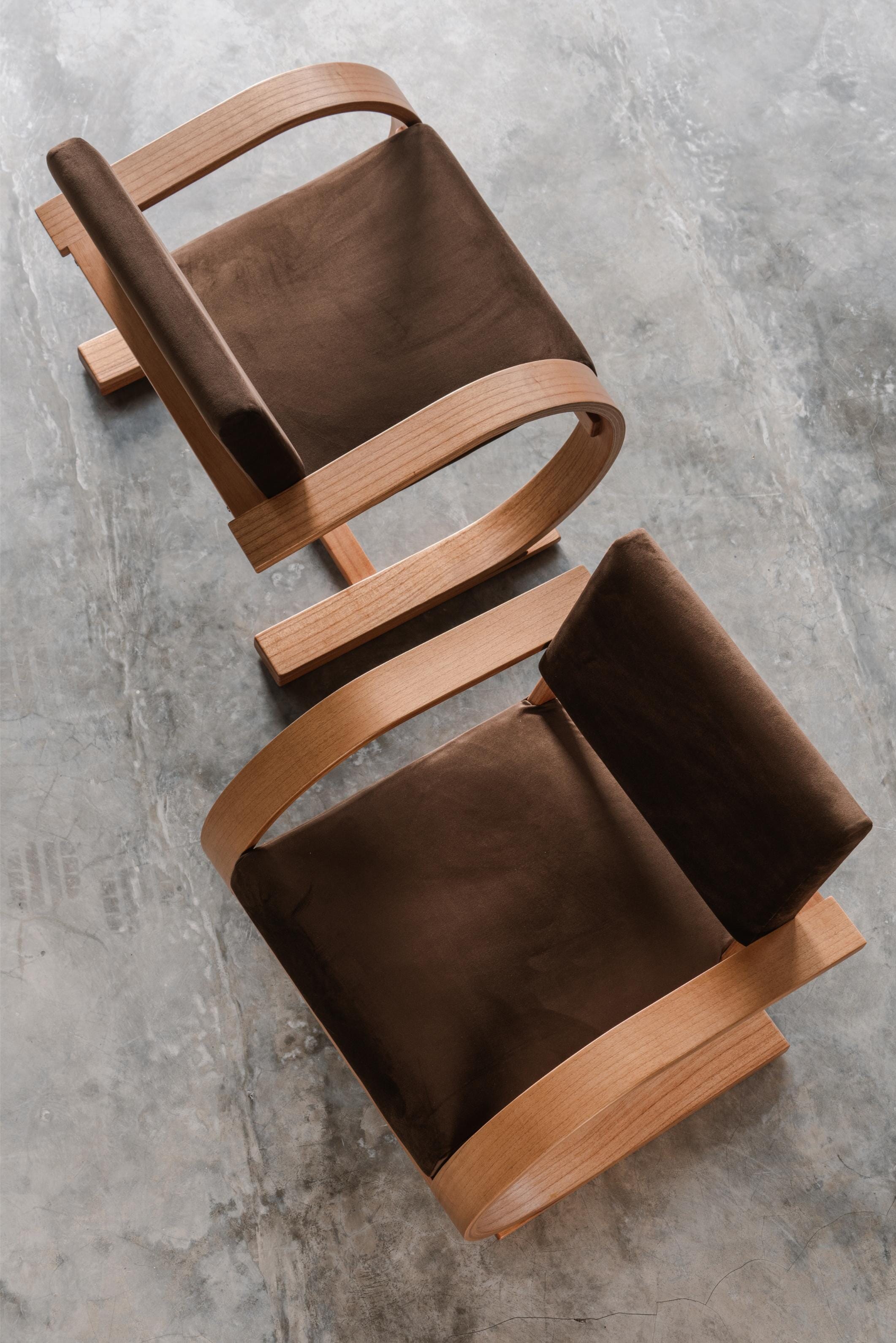 French Modernist Armchair | Coffee Velvet