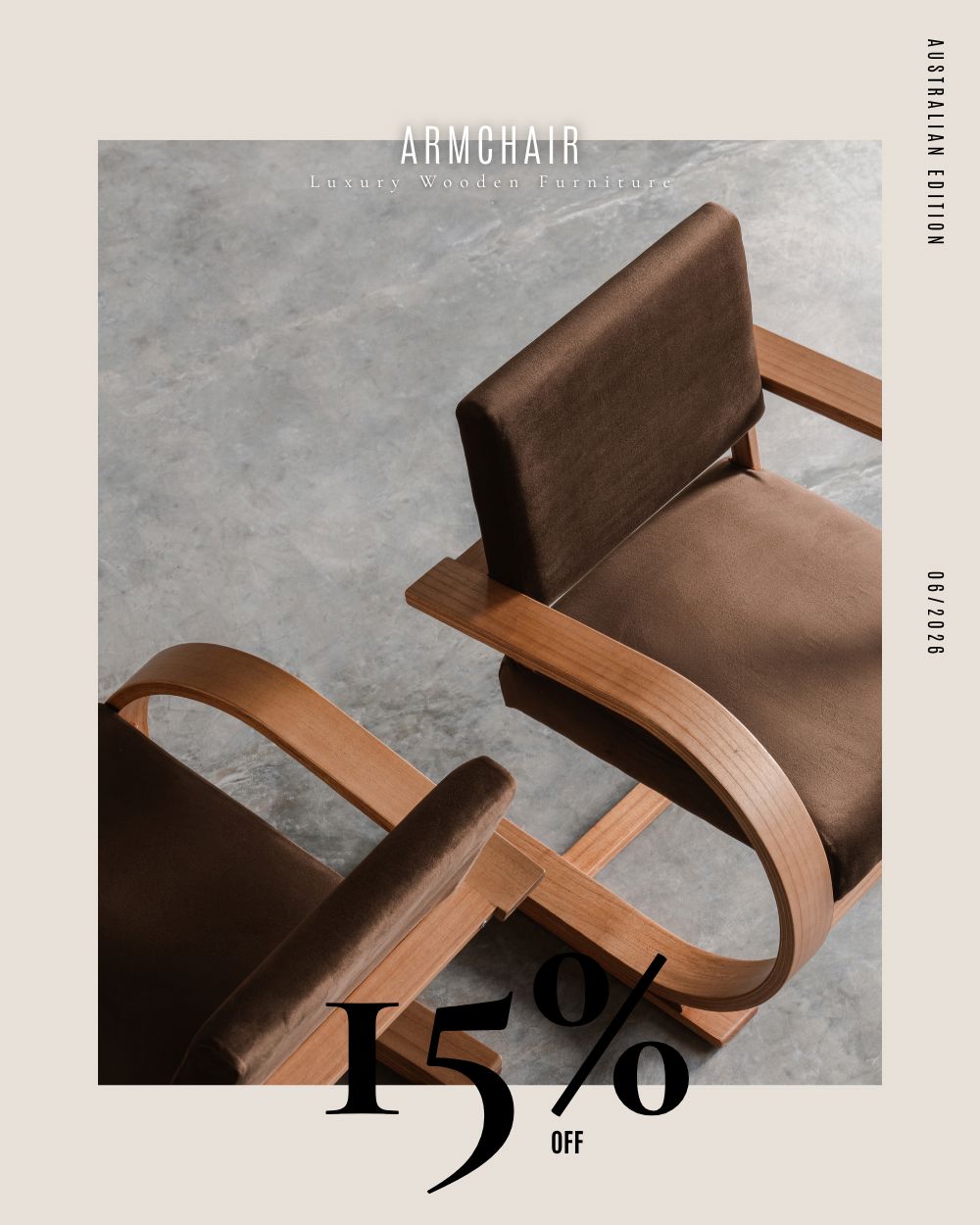 French Modernist Armchair | Coffee Velvet