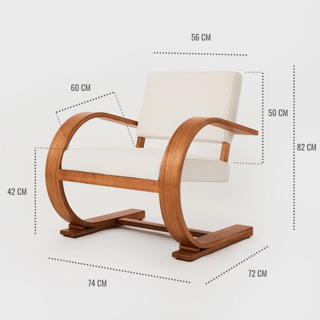 French Modernist Armchair - arm chairs upholstered - Larkwood Furniture