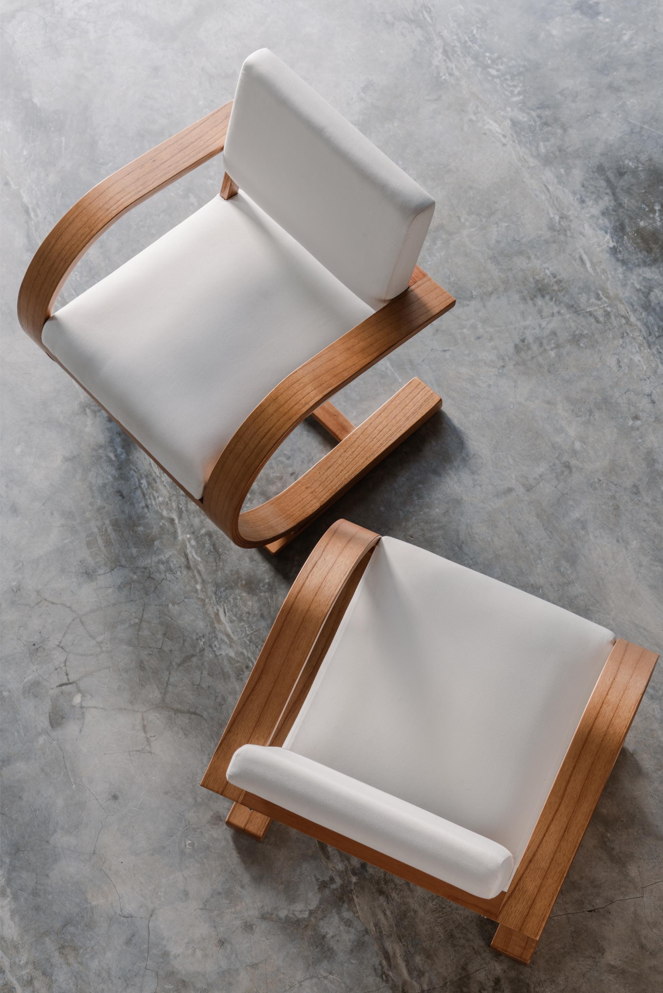 French Modernist Armchair | Soft White