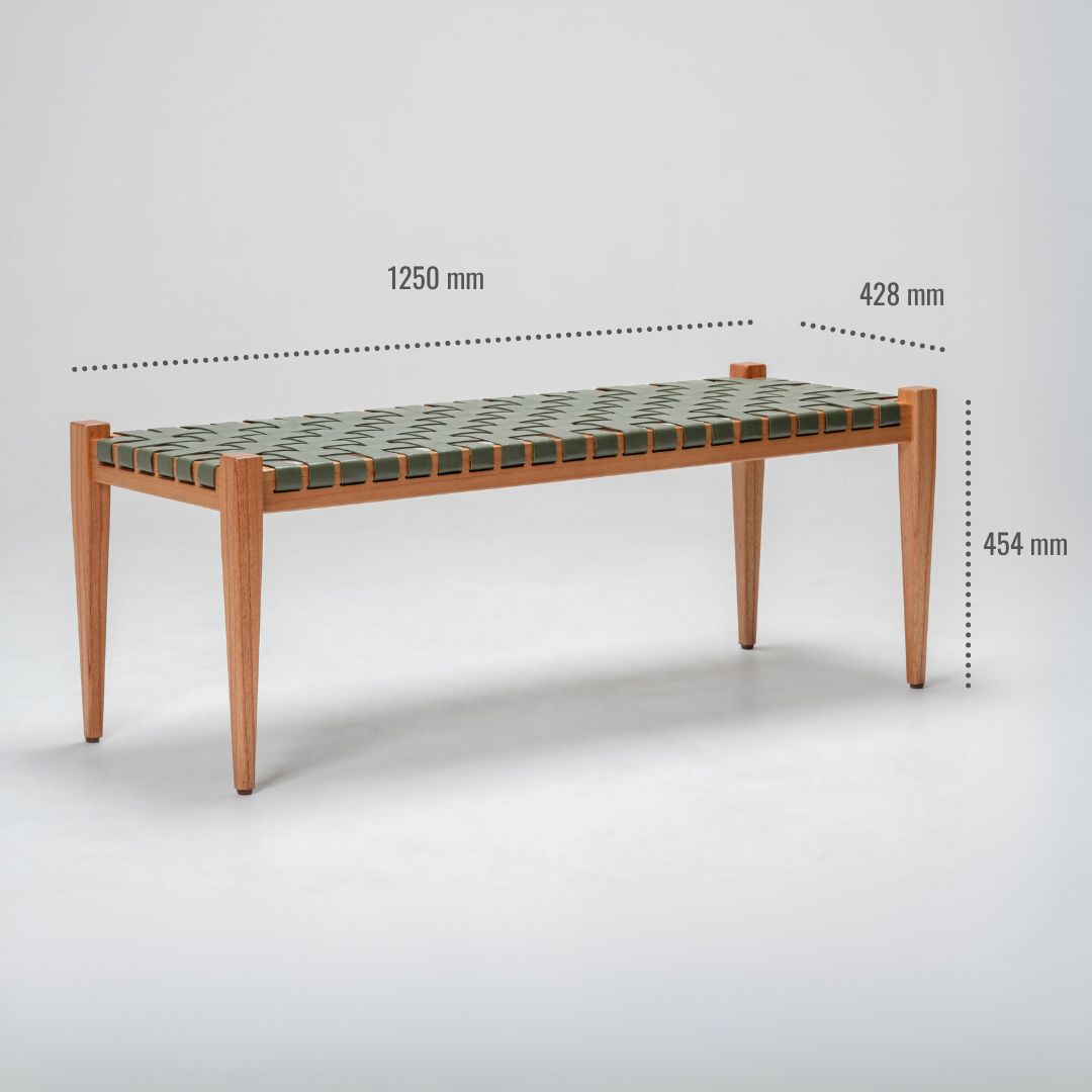 Full-Grain Leather Woven | Bench
