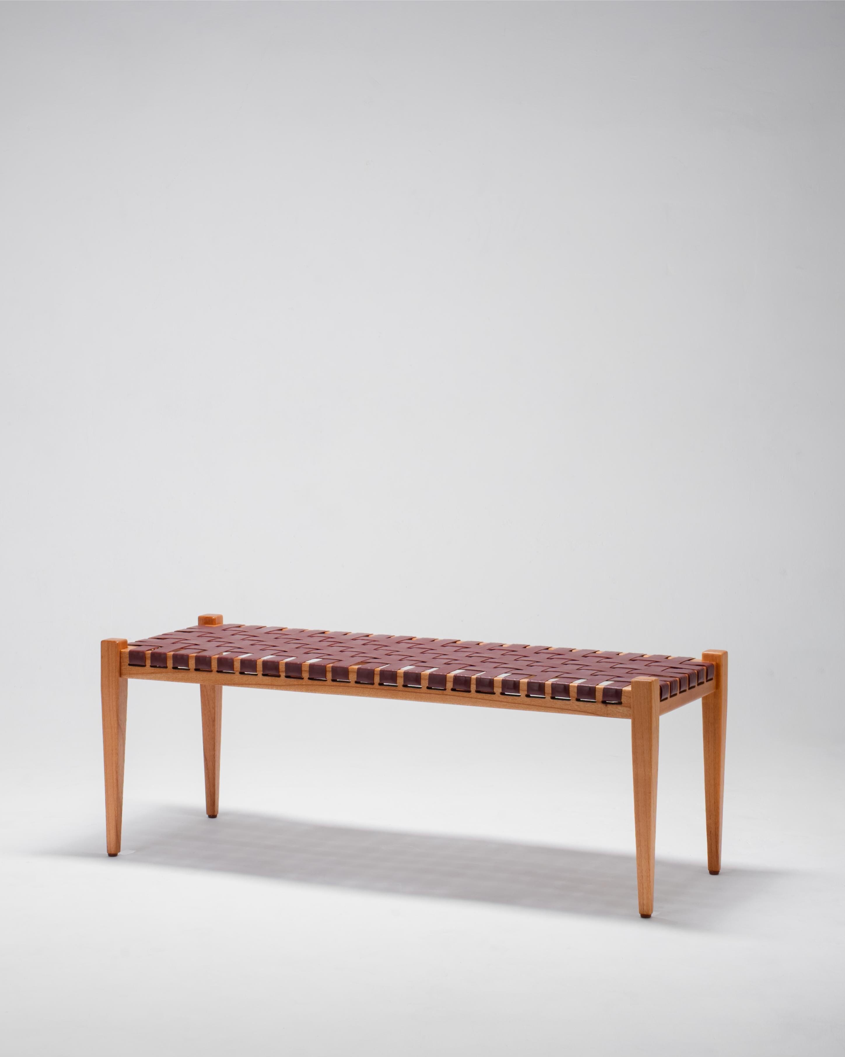 Full-Grain Leather Woven | Bench