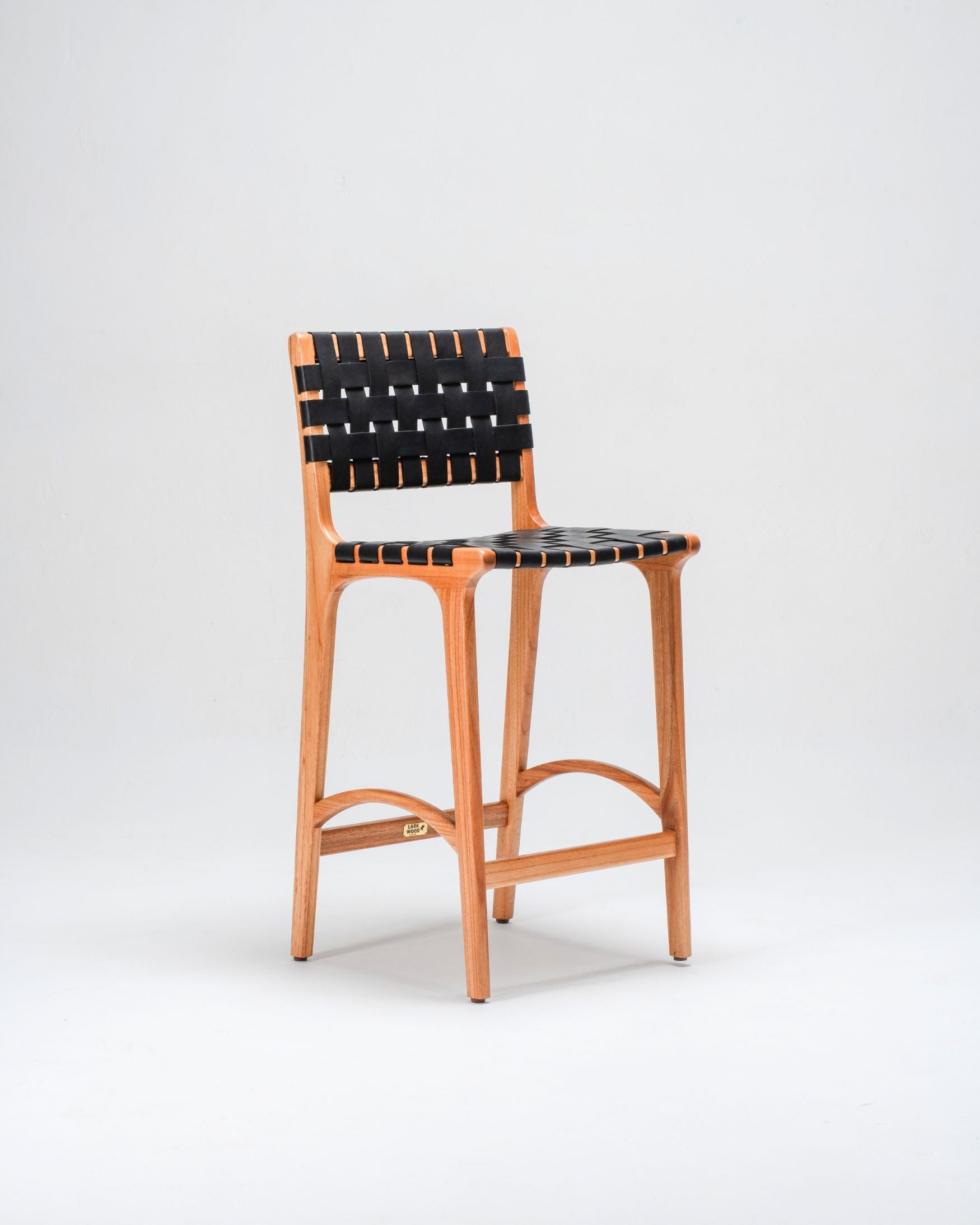 Full-Grain Leather Woven | Counter Stool