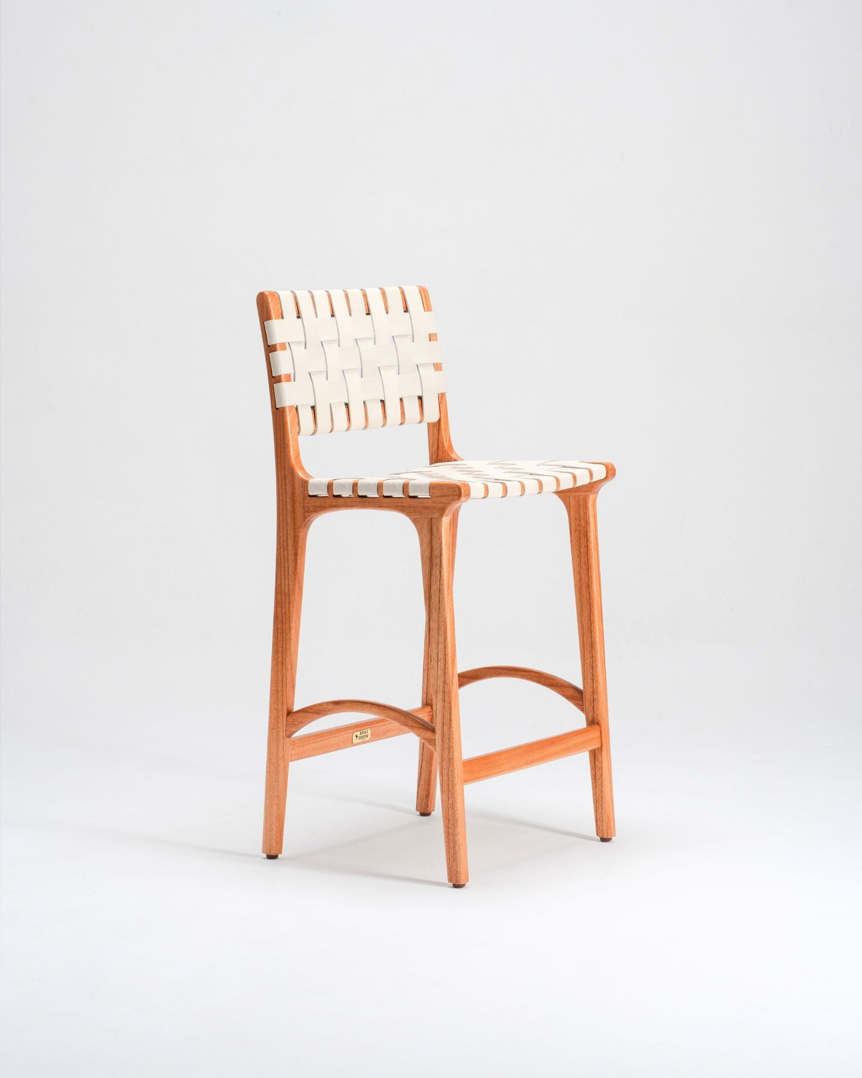 Full-Grain Leather Woven | Counter Stool