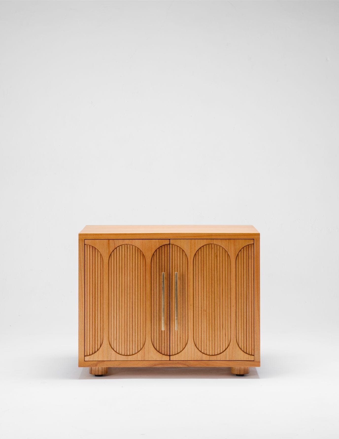 Wooden cabinet with a curve design