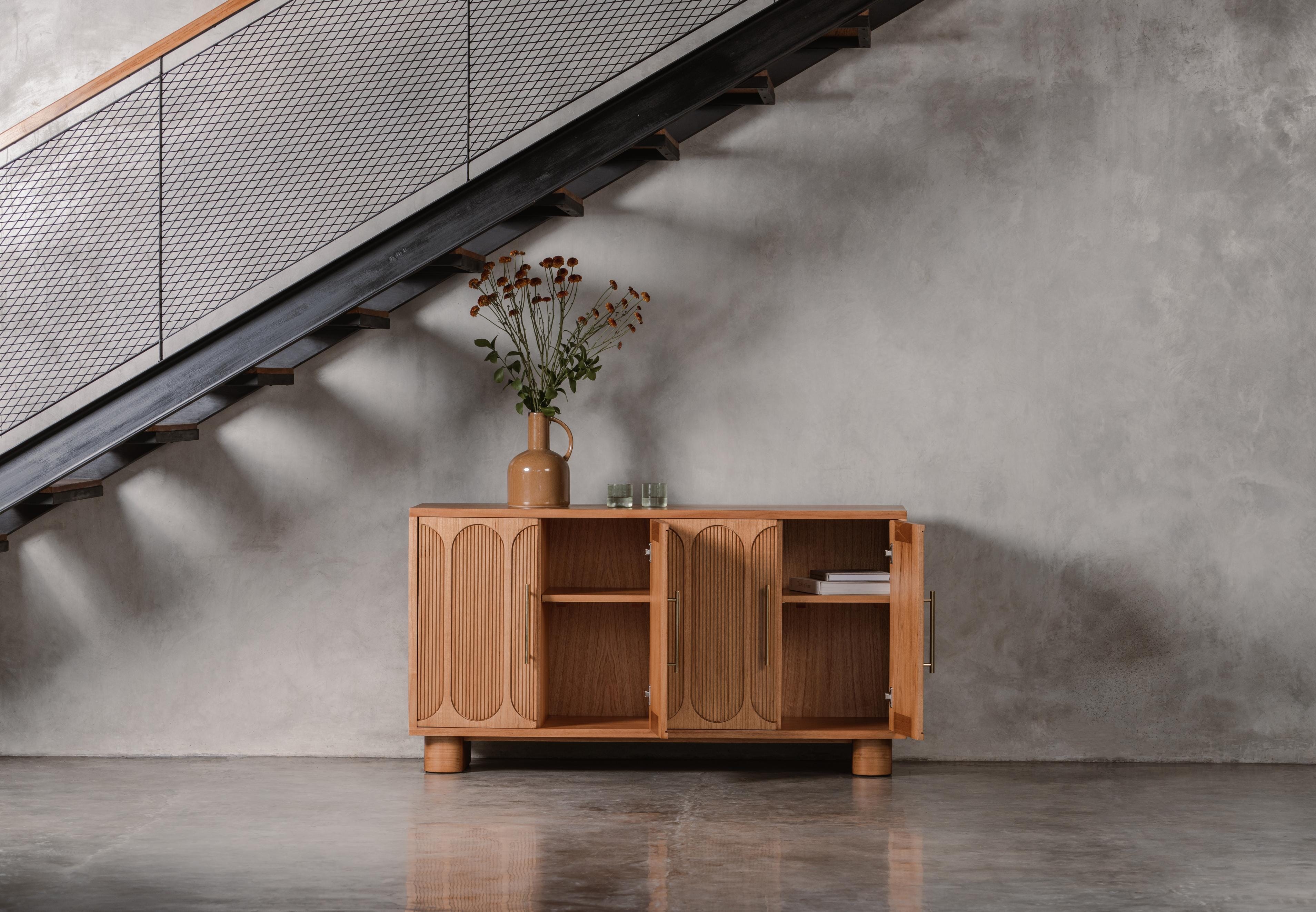 long sideboard with adjustable shelves