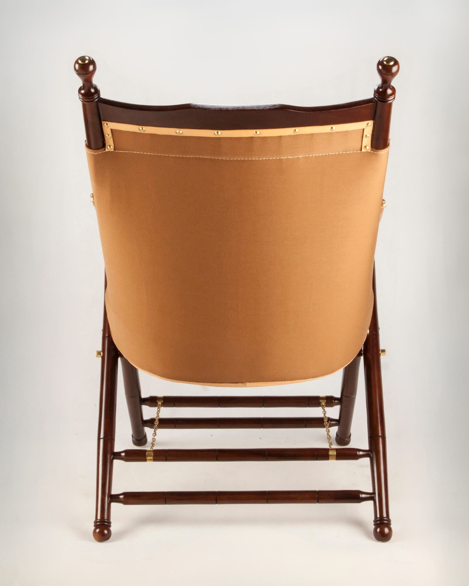 Hunter Safari - nude leather foldable chairs - Larkwood Furniture