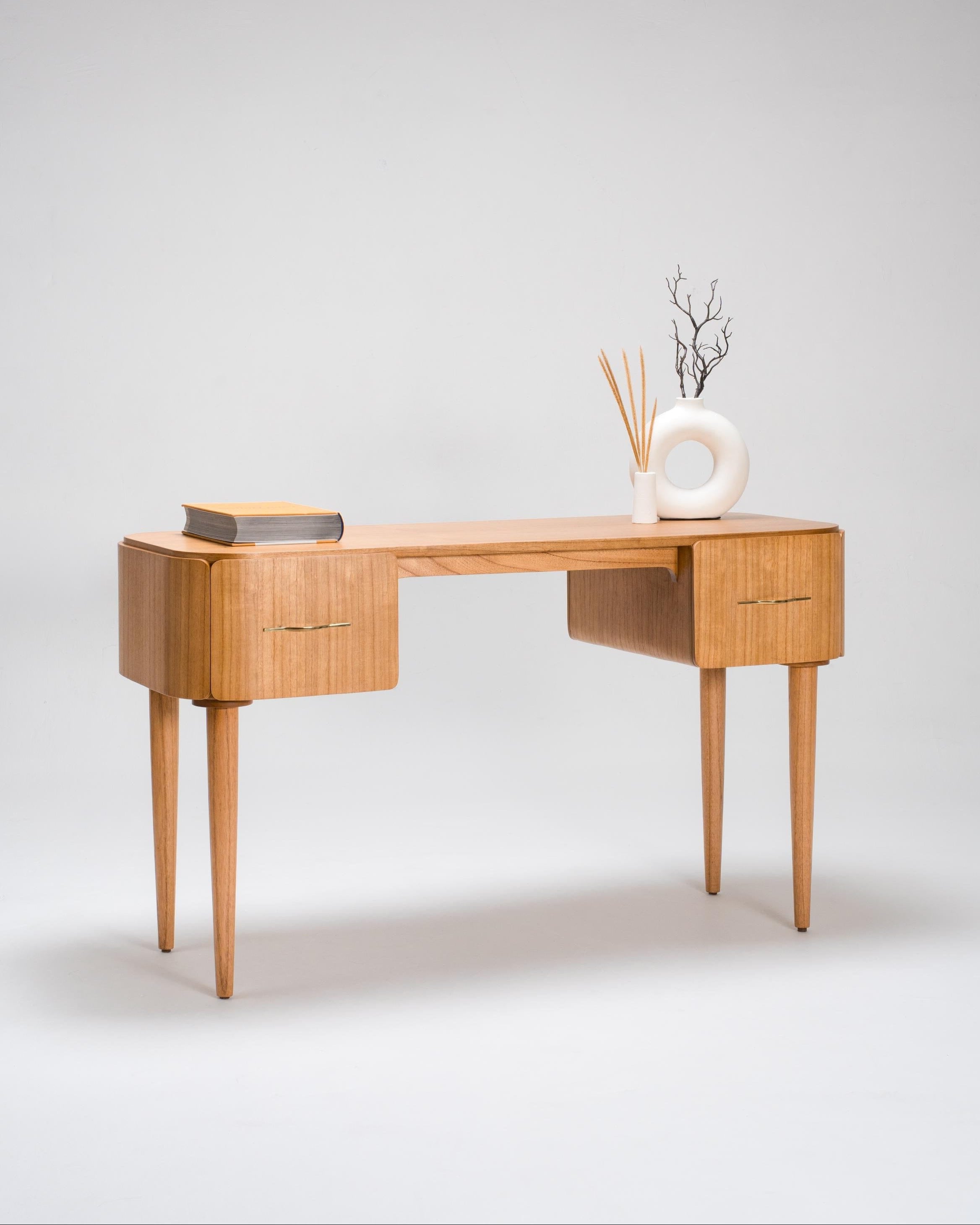 wooden computer desk