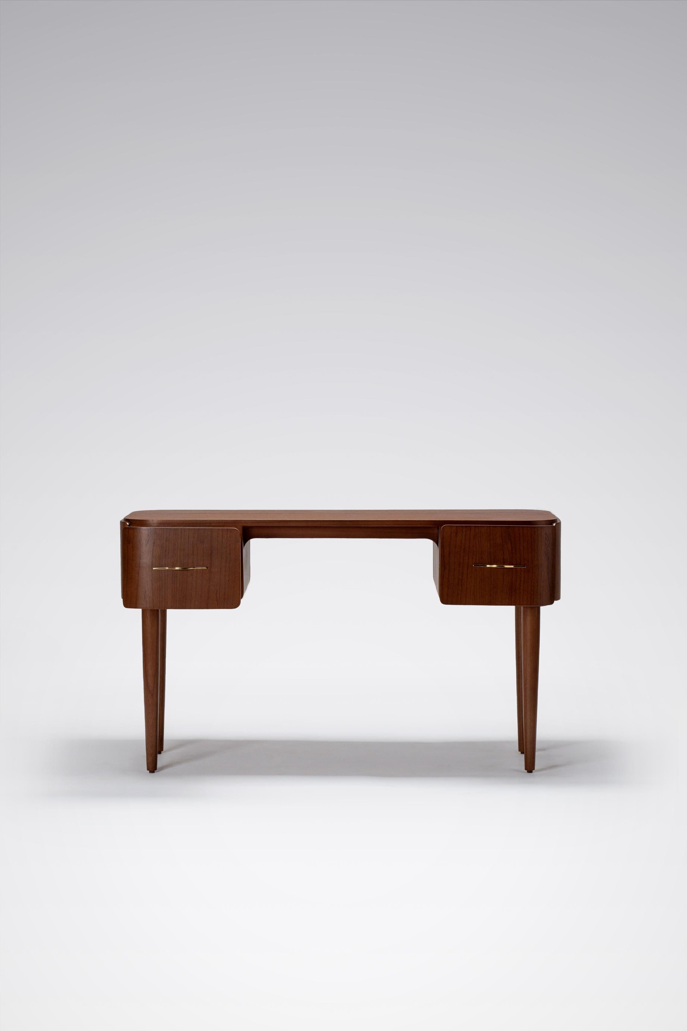 timber desk on a white background