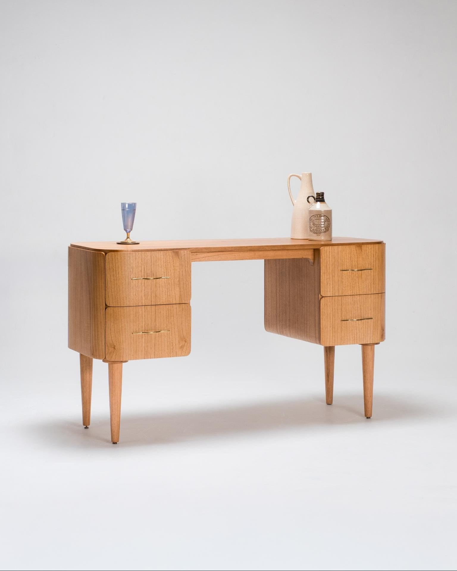 wooden desk with 4 drawers, for office, computer or makeup desk