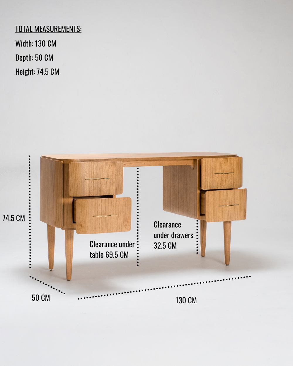 Marguerite 4 Drawer Desk