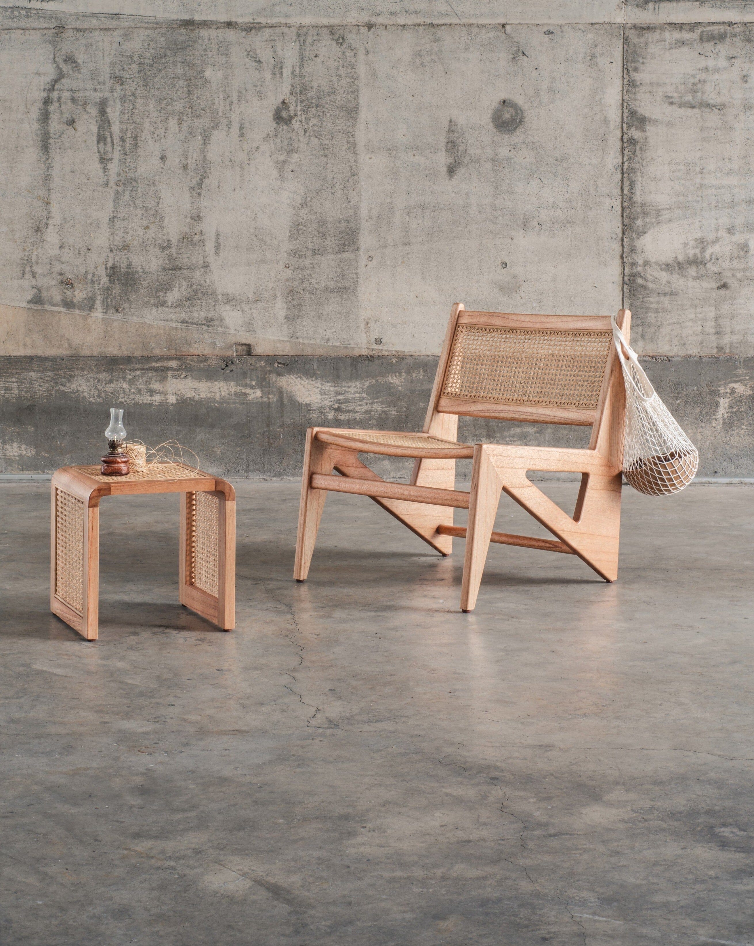 Nimoi Cube solid table - rattan side tables - Larkwood Furniture