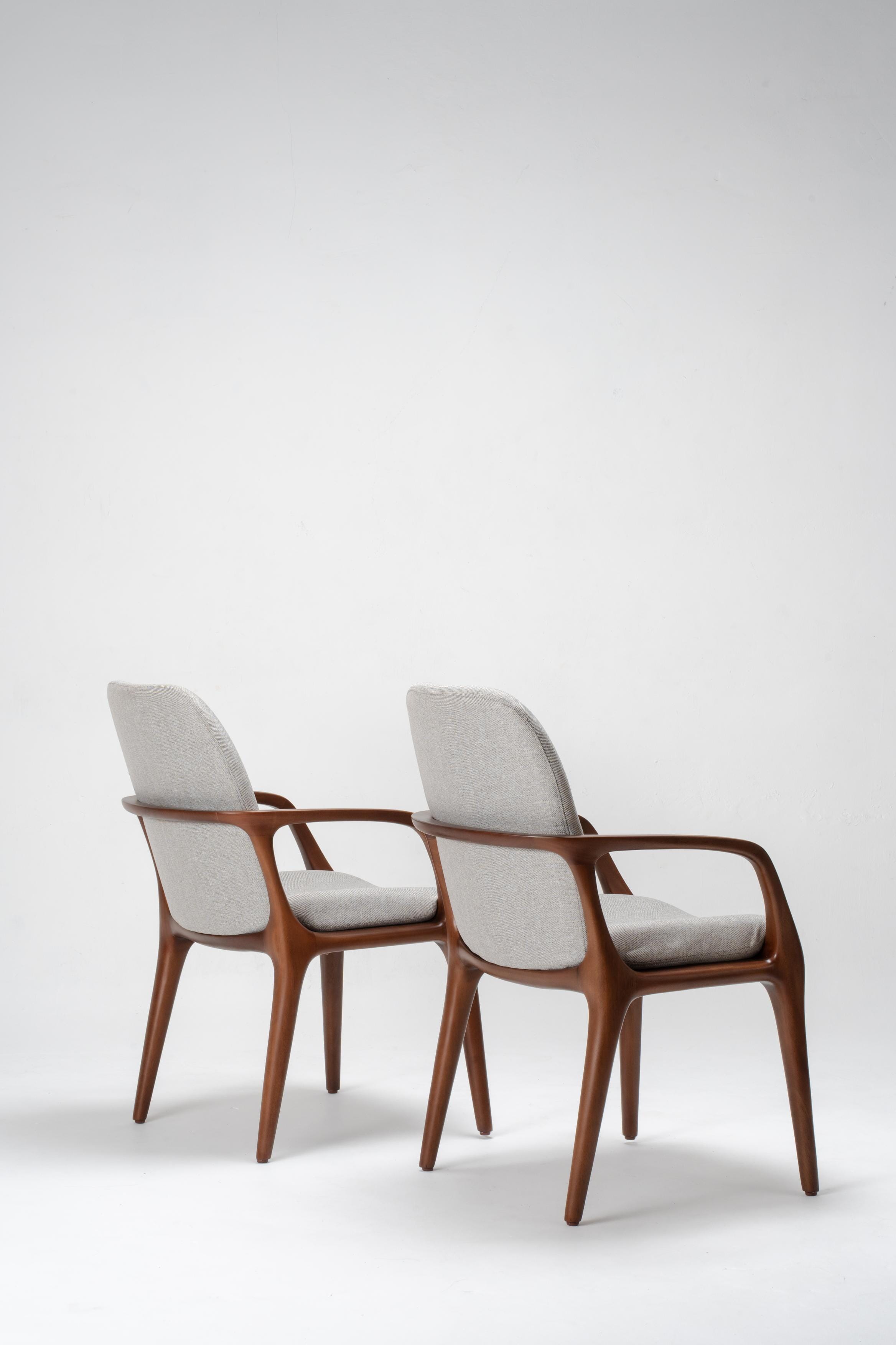 two mid-century modern dining chair