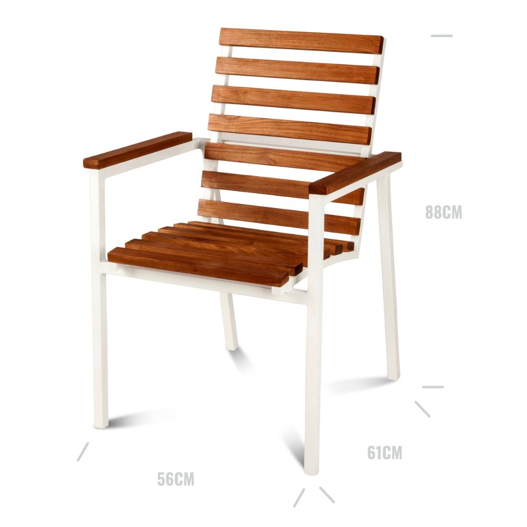 Sahani Outdoor Deck Chair - metal and wood chairs outdoor - Larkwood Furniture