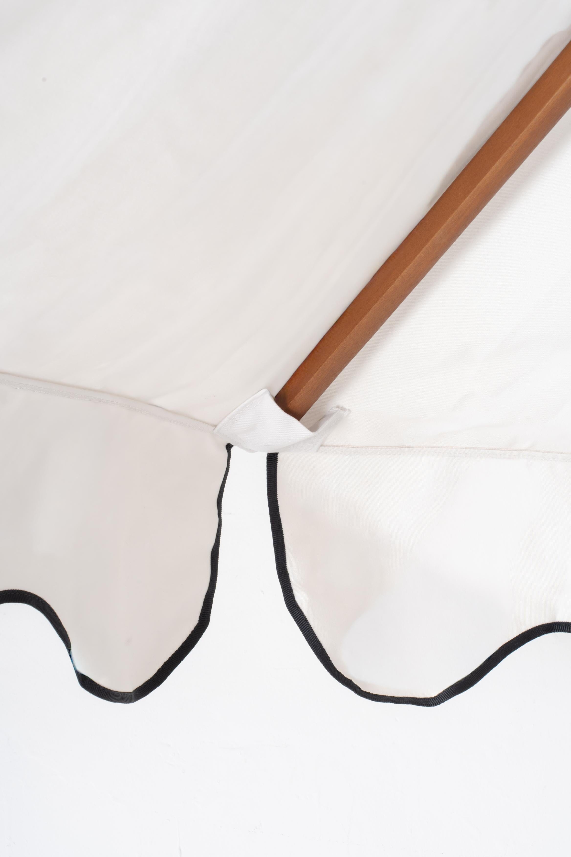 detail scallop outdoor wooden umbrella
