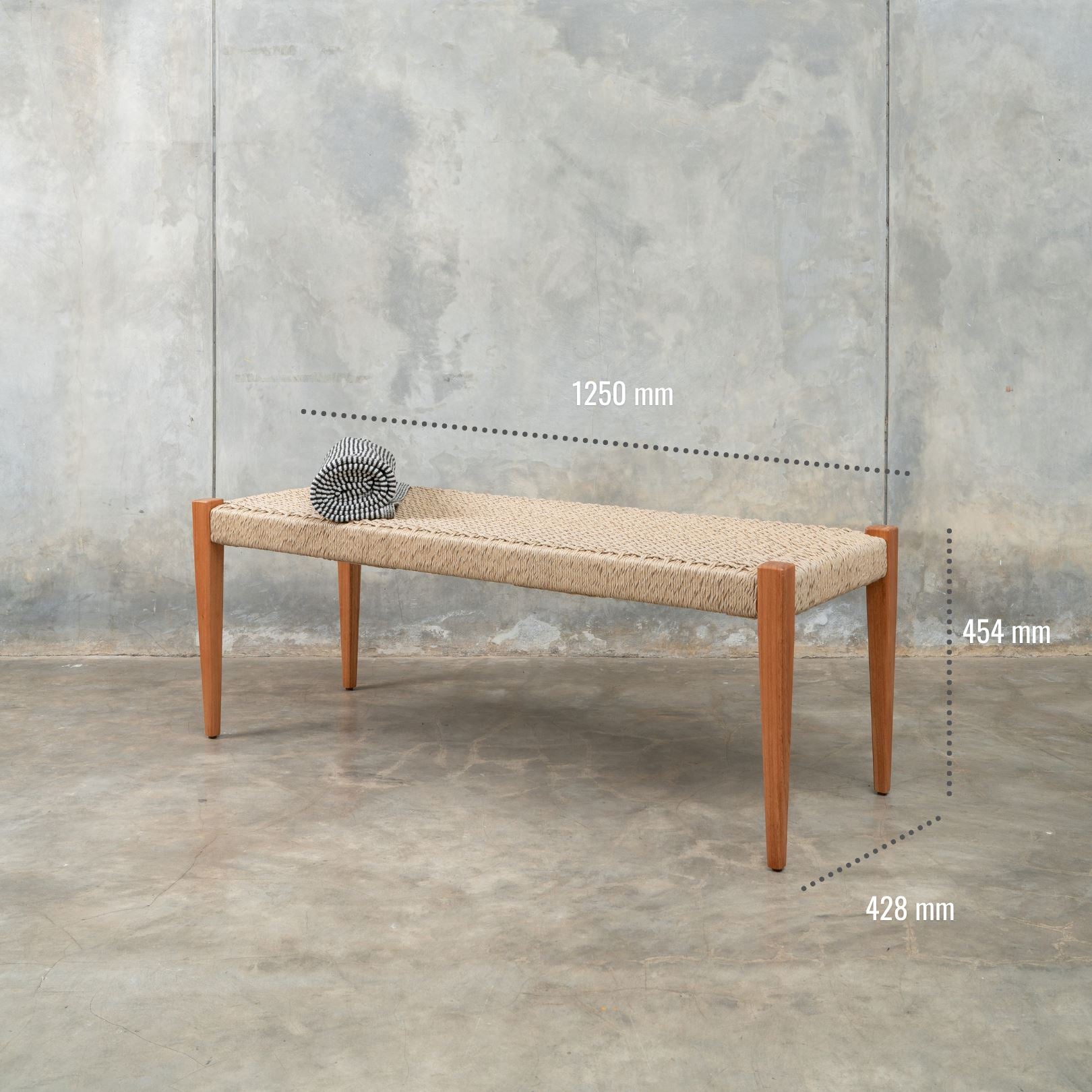St. Claire Bench - bench woven wooden - Larkwood Furniture