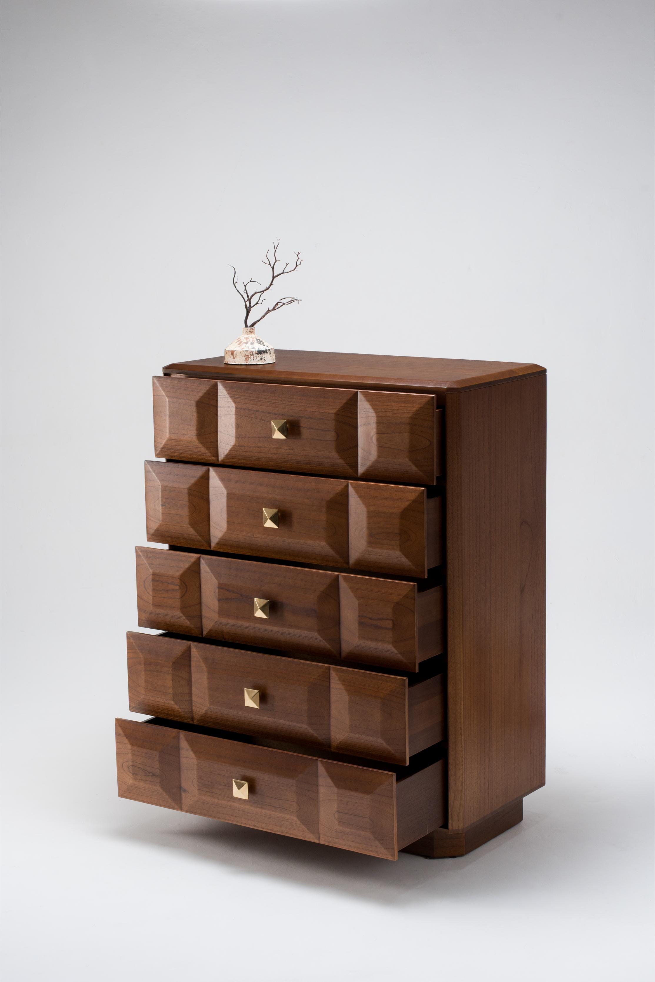 Verona Tall Chest of 5 Drawers