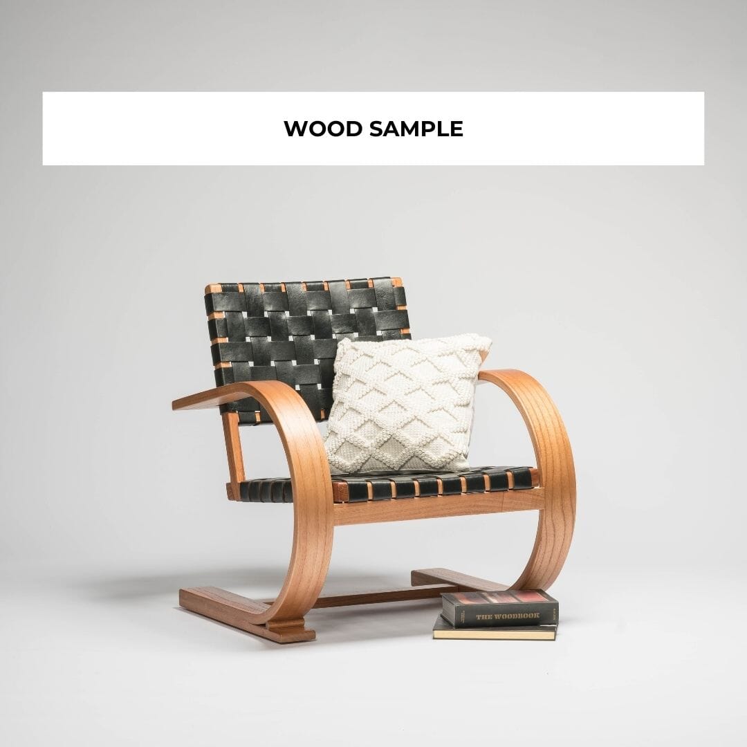 Wood Samples for French Modernist Armchair Leather Woven