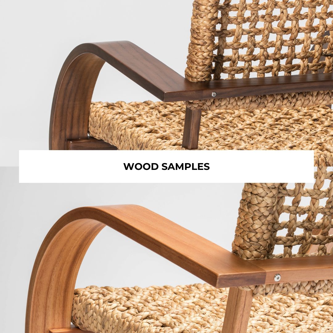 Wood Samples for French Modernist Armchair Natural Woven