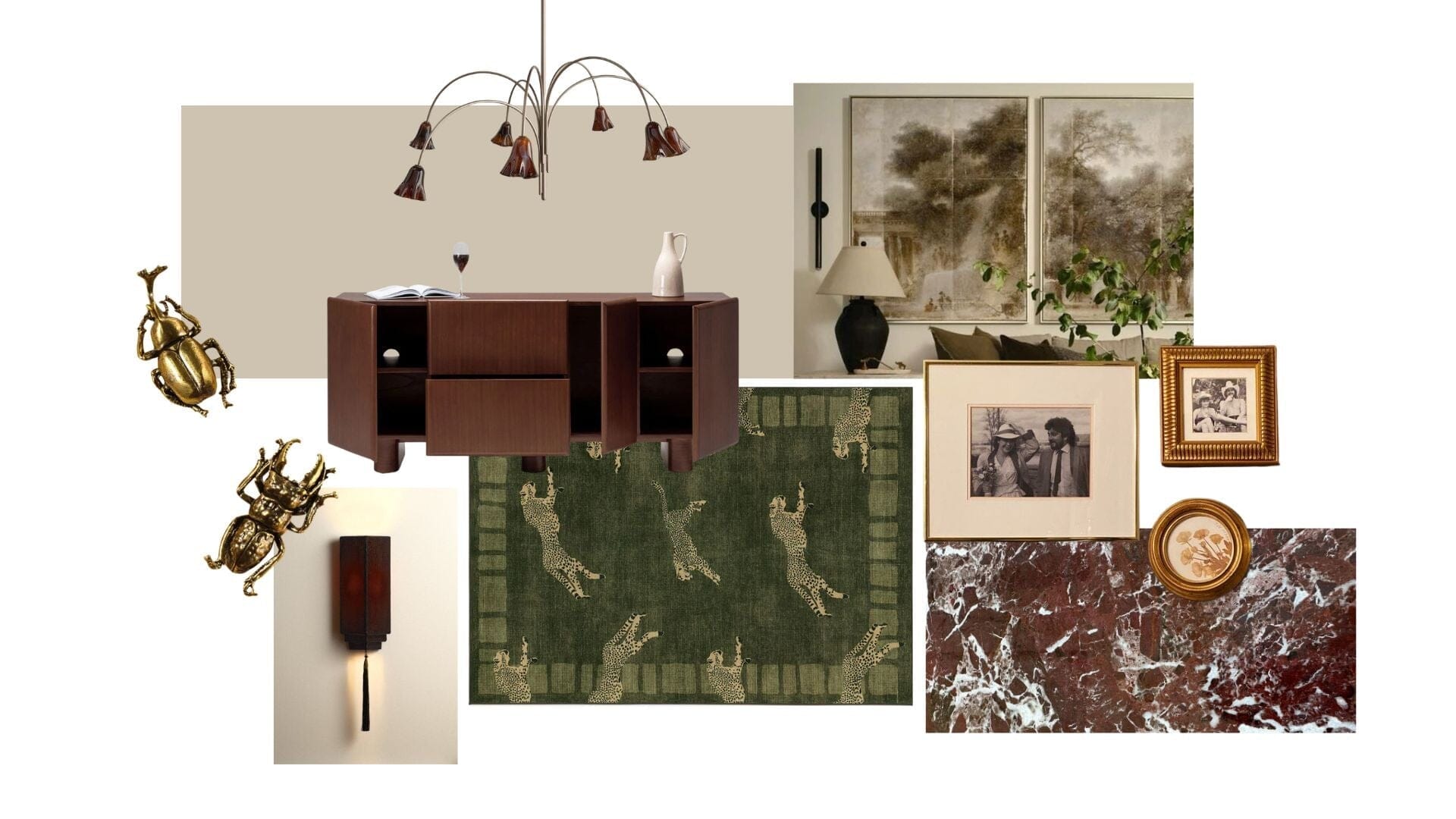Dark Wood, Wild Green & Whimsy Brass