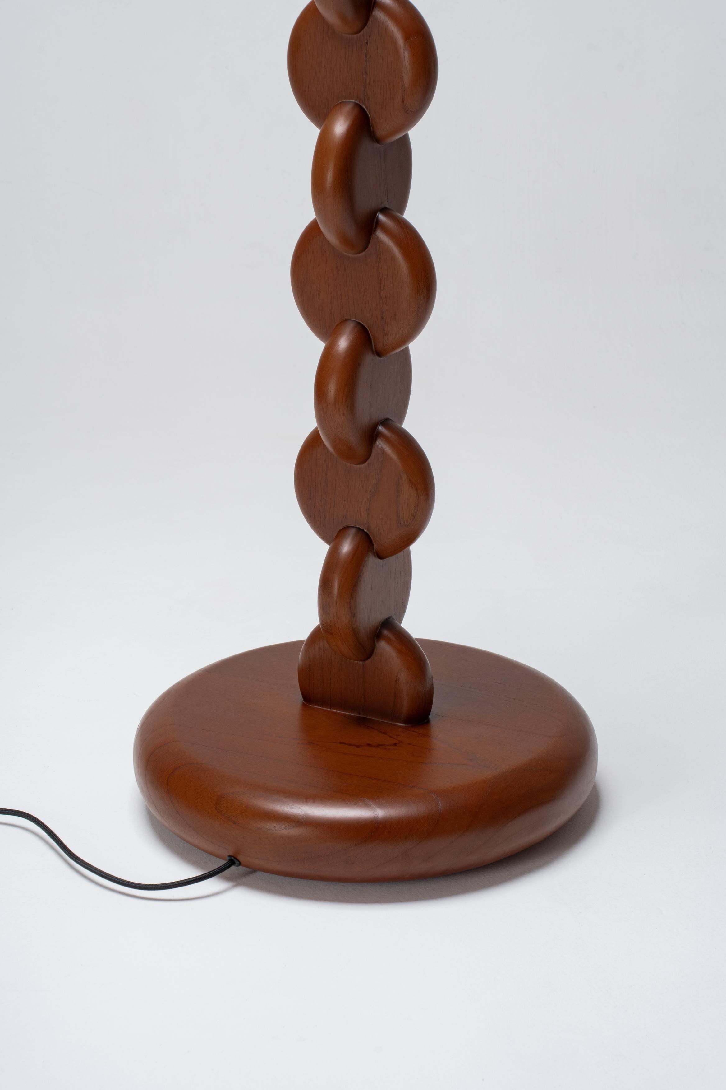 wooden chain look floor lamp 