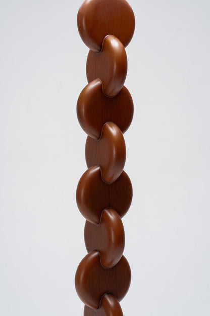 dark brown wooden floor lamp