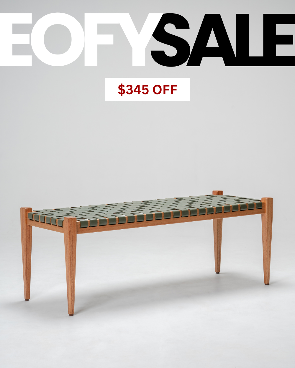 Full-Grain Leather Woven | Bench