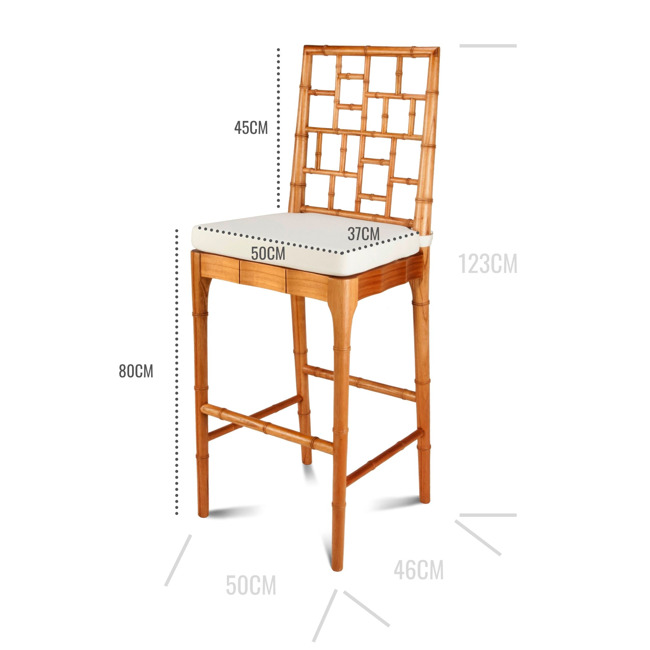 Chinese Chippendale Bar Stool - stool bar - Larkwood Furniture