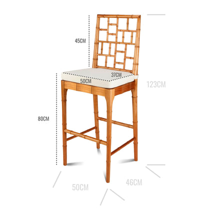 Chinese Chippendale Bar Stool - stool bar - Larkwood Furniture