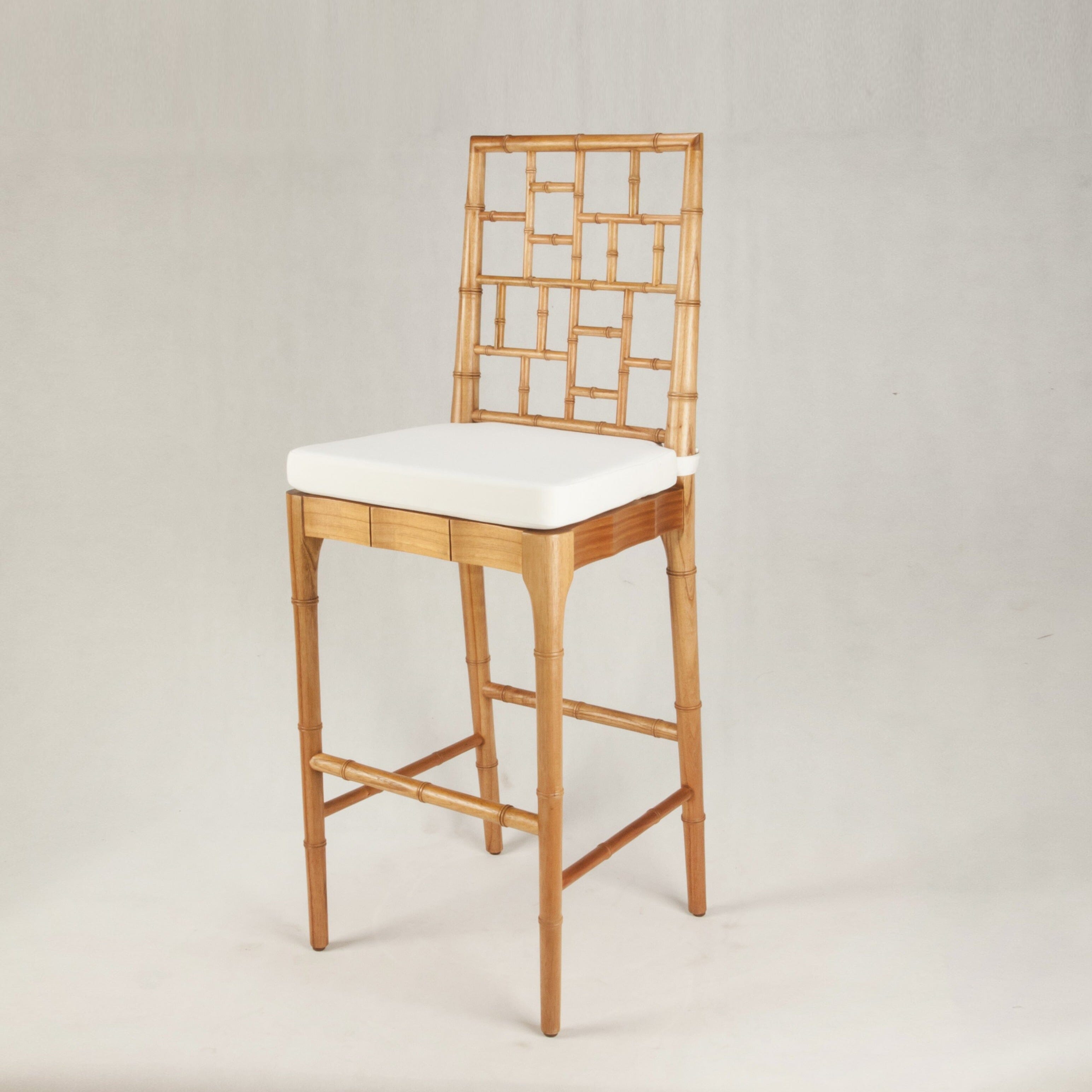 Chinese Chippendale Bar Stool - bar stool with cushion - Larkwood Furniture