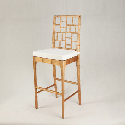 Chinese Chippendale Bar Stool - bar stool with cushion - Larkwood Furniture