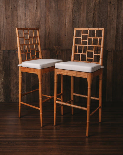 Chinese Chipppendale Bar Stool - Wooden Bar Stool - Larkwood Furniture