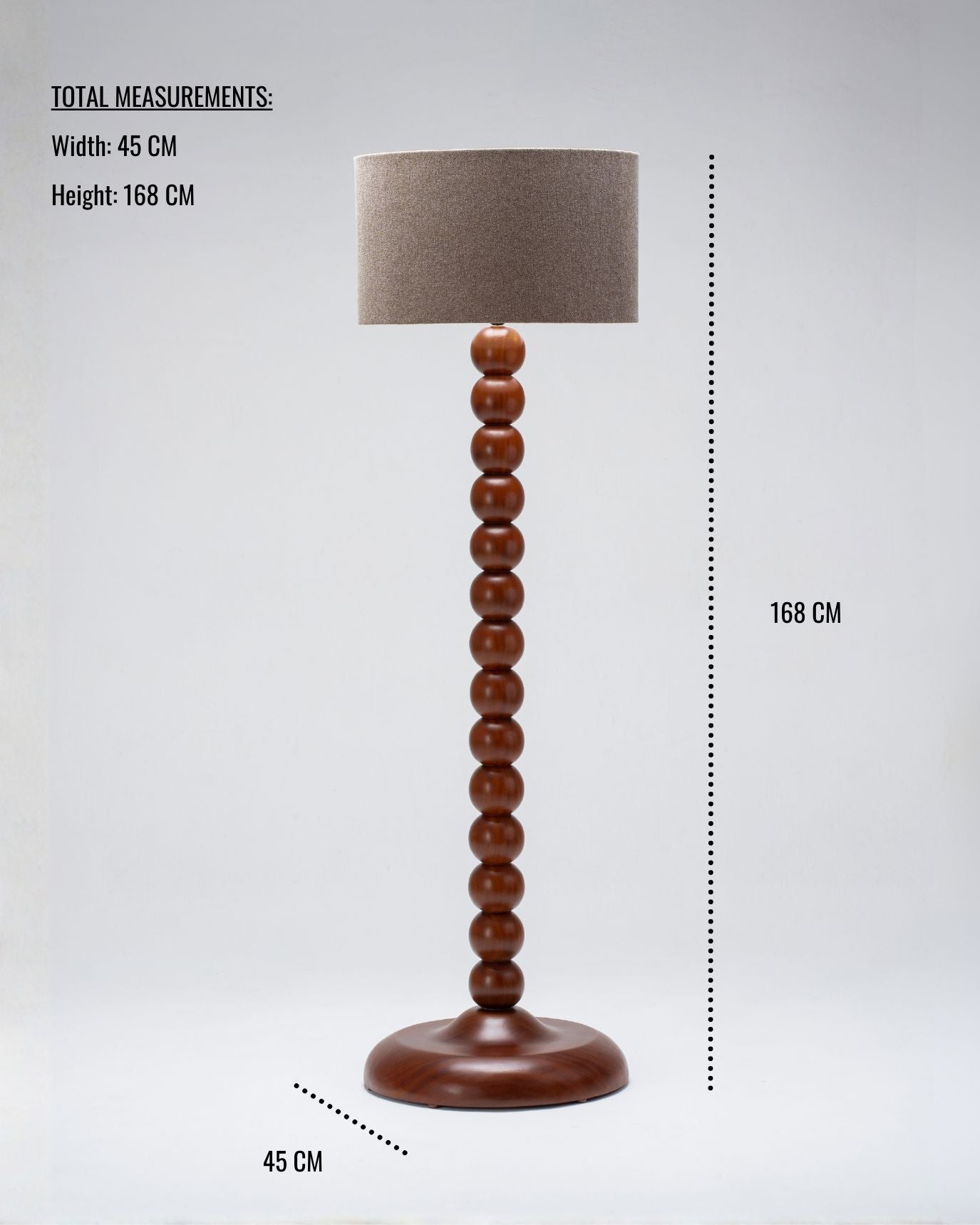 Large wooden floor lamp dimension