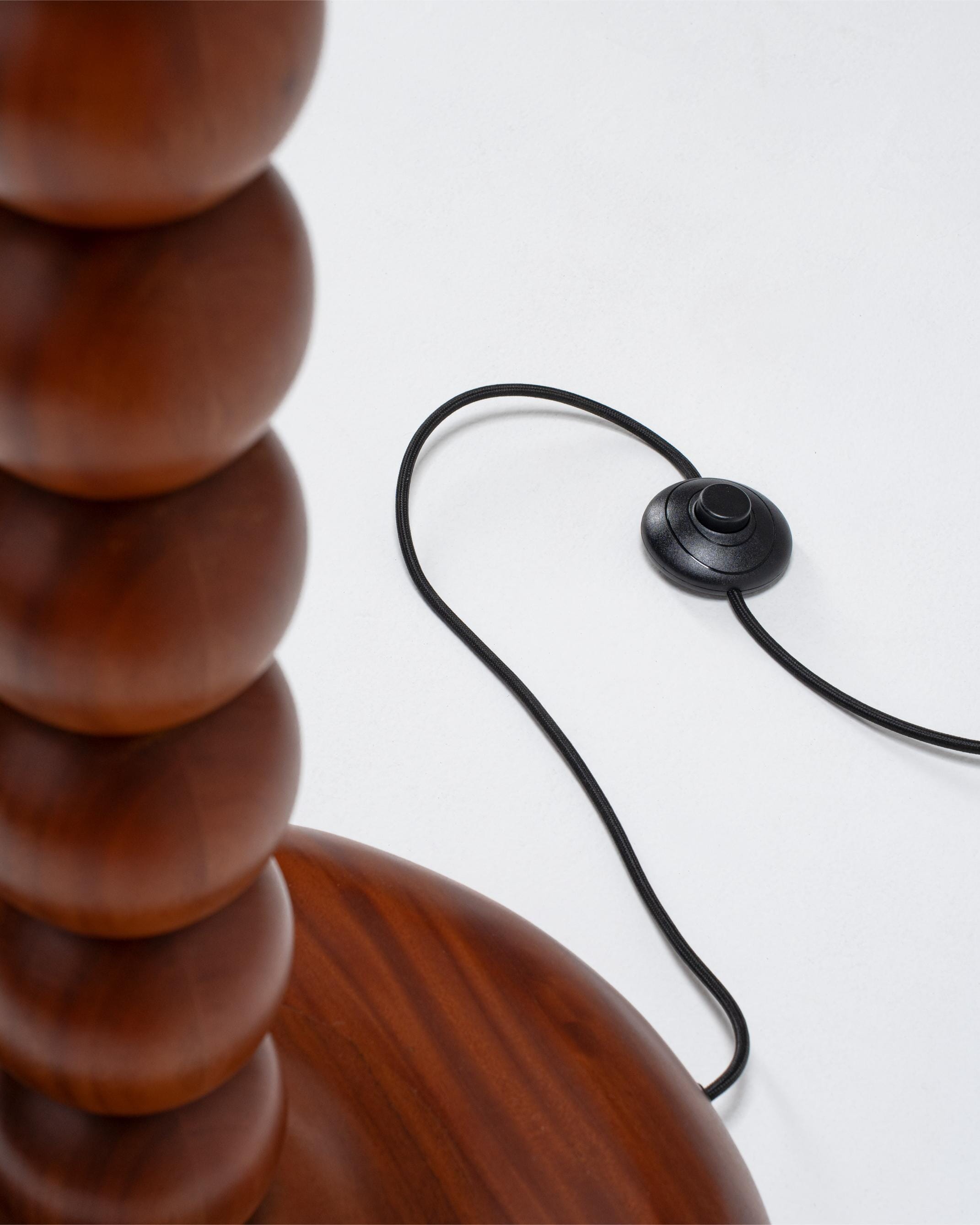 wooden floor lamp with floor light switch