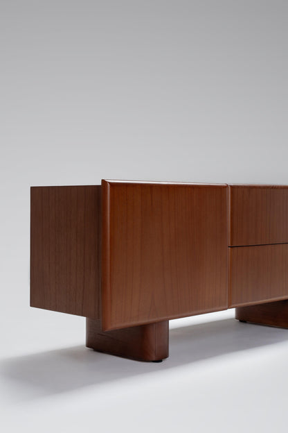 Wooden sideboard with two drawers and doors