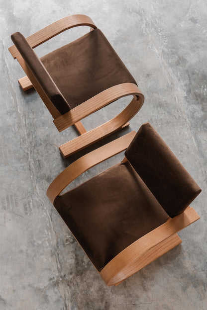 French Modernist Armchair | Coffee Velvet
