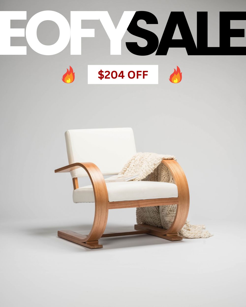 French Modernist Armchair | Soft White